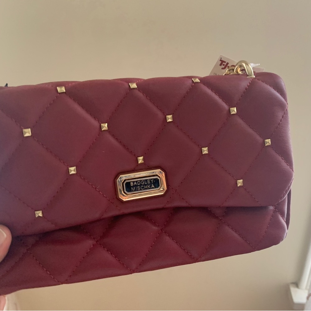 Handbag mostly rich wine color